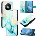 For ZTE Blade A73 5G PT003 Marble Pattern Flip Leather Phone Case(Green)