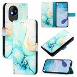 For ZTE Blade A35 Lite / A35 Core PT003 Marble Pattern Flip Leather Phone Case(Green)