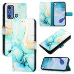 For ZTE Blade A53 Pro PT003 Marble Pattern Flip Leather Phone Case(Green)