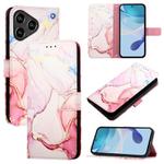 For ZTE Blade A76 4G PT003 Marble Pattern Flip Leather Phone Case(Rose Gold)
