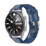 For Galaxy Watch 3 41mm Woven Nylon Watch Band, Size: Free Size 20mm(Blue)