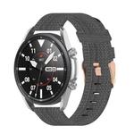 For Galaxy Watch 3 41mm Woven Nylon Watch Band, Size: Free Size 20mm(Dark Gray)