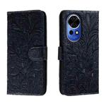 For Huawei Nova 12 Lace Flower Embossing Flip Leather Phone Case(Dark Blue)