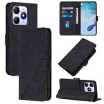 For Itel A90 Crossbody 3D Embossed Flip Leather Phone Case(Black)