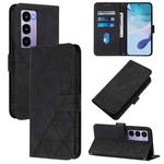 For Itel City 100 Crossbody 3D Embossed Flip Leather Phone Case(Black)