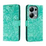 For Xiaomi Redmi Note 13 Pro 4G Lace Flower Embossing Flip Leather Phone Case(Green)