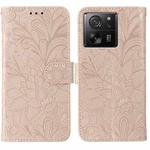 For Xiaomi 13T / 13T Pro Lace Flower Embossing Flip Leather Phone Case(Rose Gold)