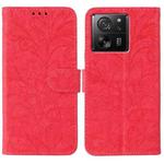 For Xiaomi 13T / 13T Pro Lace Flower Embossing Flip Leather Phone Case(Red)