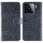 For Xiaomi 15 Lace Flower Embossing Flip Leather Phone Case(Dark Blue)