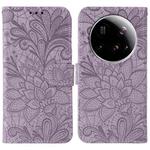 For Xiaomi 15 Ultra Lace Flower Embossing Flip Leather Phone Case(Purple)