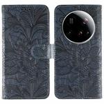 For Xiaomi 15 Ultra Lace Flower Embossing Flip Leather Phone Case(Dark Blue)