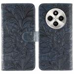 For Xiaomi Poco C75 4G / Poco M7 Lace Flower Embossing Flip Leather Phone Case(Dark Blue)
