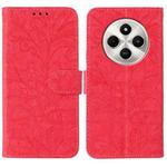 For Xiaomi Poco C75 4G / Poco M7 Lace Flower Embossing Flip Leather Phone Case(Red)