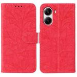 For Xiaomi Poco X7 Pro Lace Flower Embossing Flip Leather Phone Case(Red)