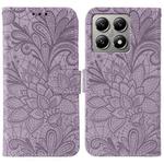For Xiaomi 14T Lace Flower Embossing Flip Leather Phone Case(Purple)