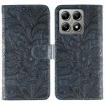 For Xiaomi 14T Lace Flower Embossing Flip Leather Phone Case(Dark Blue)