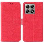 For Xiaomi 14T Lace Flower Embossing Flip Leather Phone Case(Red)