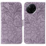 For Xiaomi Poco F7 Pro / Redmi K80 Lace Flower Embossing Flip Leather Phone Case(Purple)
