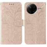 For Xiaomi Poco F7 Pro / Redmi K80 Lace Flower Embossing Flip Leather Phone Case(Rose Gold)