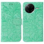 For Xiaomi Poco F7 Pro / Redmi K80 Lace Flower Embossing Flip Leather Phone Case(Green)