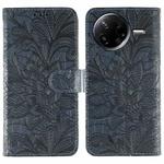For Xiaomi Poco F7 Pro / Redmi K80 Lace Flower Embossing Flip Leather Phone Case(Dark Blue)