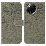 For Xiaomi Poco F7 Ultra / Redmi K80 Pro Lace Flower Embossing Flip Leather Phone Case(Grey)