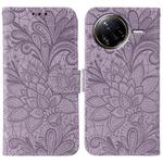 For Xiaomi Poco F7 Ultra / Redmi K80 Pro Lace Flower Embossing Flip Leather Phone Case(Purple)