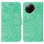For Xiaomi Poco F7 Ultra / Redmi K80 Pro Lace Flower Embossing Flip Leather Phone Case(Green)