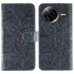 For Xiaomi Poco F7 Ultra / Redmi K80 Pro Lace Flower Embossing Flip Leather Phone Case(Dark Blue)