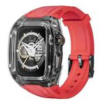 For Apple Watch SE 2023 44mm Modified PC Hybrid TPU Watch Case Band(Red Clear Black)
