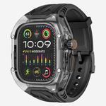 For Apple Watch Ultra 2 49mm Modified PC Hybrid TPU Watch Case Band(Black Clear Black)