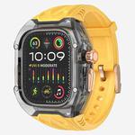 For Apple Watch Ultra 2 49mm Modified PC Hybrid TPU Watch Case Band(Yellow Clear Black)