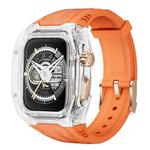 For Apple Watch Series 9 45mm Modified PC Hybrid TPU Watch Case Band(Orange Transparent)