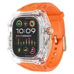 For Apple Watch Ultra 49mm Modified PC Hybrid TPU Watch Case Band(Orange Transparent)