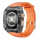 For Apple Watch Series 8 45mm Modified PC Hybrid TPU Watch Case Band(Orange Clear Black)