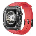 For Apple Watch Series 8 45mm Modified PC Hybrid TPU Watch Case Band(Red Clear Black)