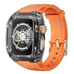 For Apple Watch Series 5 44mm Modified PC Hybrid TPU Watch Case Band(Orange Clear Black)