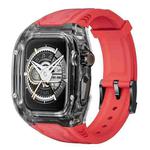 For Apple Watch Series 4 44mm Modified PC Hybrid TPU Watch Case Band(Red Clear Black)