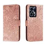 For Honor 90 GT Lace Flower Embossing Flip Leather Phone Case(Rose Gold)