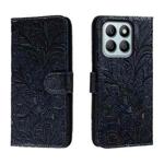 For Honor X8B Lace Flower Embossing Flip Leather Phone Case(Dark Blue)