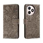 For Honor X50i+ Lace Flower Embossing Flip Leather Phone Case(Grey)