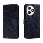 For Honor X50i+ Lace Flower Embossing Flip Leather Phone Case(Dark Blue)