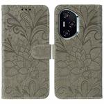 For Honor 400 Lace Flower Embossing Flip Leather Phone Case(Grey)