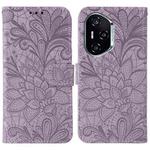 For Honor 400 Lace Flower Embossing Flip Leather Phone Case(Purple)