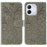 For Honor 400 Lite Lace Flower Embossing Flip Leather Phone Case(Grey)