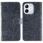 For Honor 400 Lite Lace Flower Embossing Flip Leather Phone Case(Dark Blue)