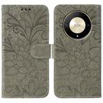 For Honor Magic6 Lite / X50 / X9b Lace Flower Embossing Flip Leather Phone Case(Grey)