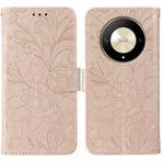 For Honor Magic6 Lite / X50 / X9b Lace Flower Embossing Flip Leather Phone Case(Rose Gold)
