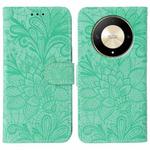 For Honor Magic6 Lite / X50 / X9b Lace Flower Embossing Flip Leather Phone Case(Green)