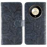 For Honor Magic6 Lite / X50 / X9b Lace Flower Embossing Flip Leather Phone Case(Dark Blue)